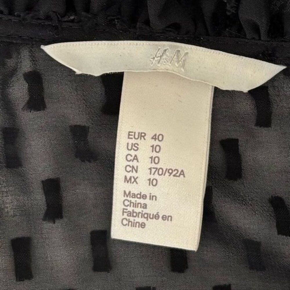 H & M Tunic 10 Tiered Polka Dot Ruffle Sheer Whimsigoth Fairy Boho Chic Festival - Picture 3 of 12